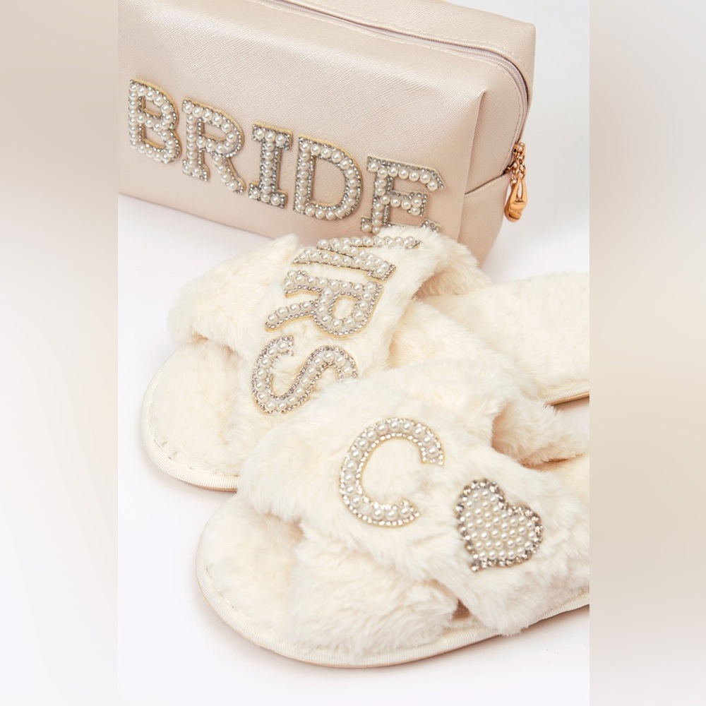 Elegant White 'Mrs'  A  Slippers